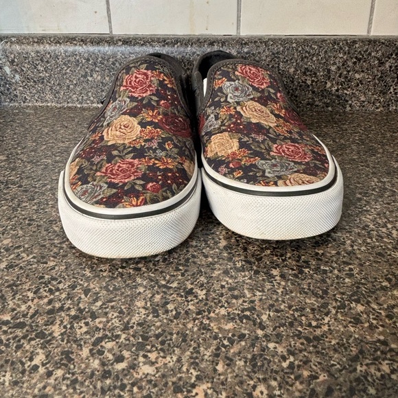 Rare Vans SAMPLE Exclusive Antique Tapestry Flowers Design Slip On Size Women 7 - Picture 6 of 12